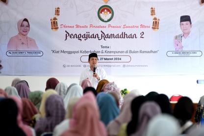 Selenggarakan Pengajian Ramadan ke-2, Ketua DWP Sumut Harap Anggota DWP Semakin Dekat dengan Allah